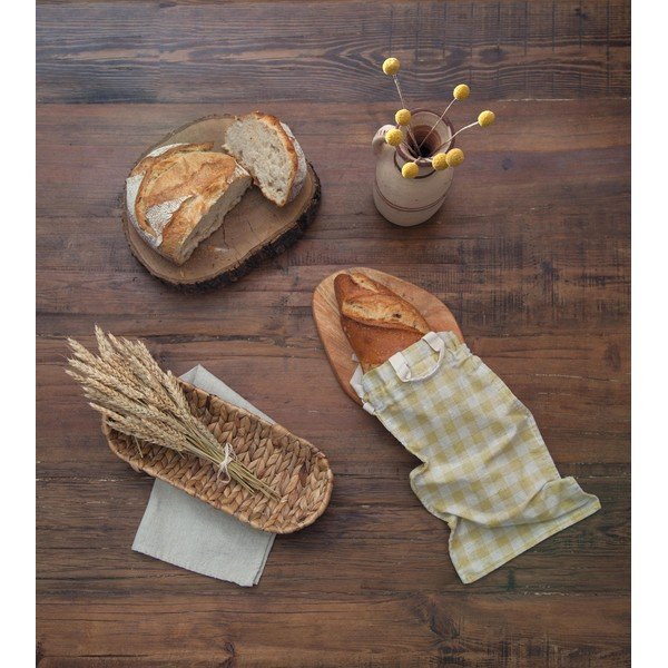 Torba za kruh Really Nice Things Linen Bread Bag Yellow Vichy-image-1