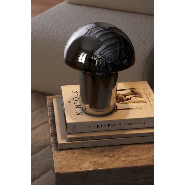 Kovinska LED zatemnitvena namizna svetilka v sijajno srebrni barvi (višina 17 cm) Ted – Ellos Home-image-1