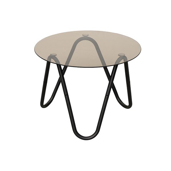 Okrogla stranska mizica s stekleno mizno ploščo ø 50 cm Ventana Round – Leitmotiv