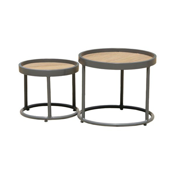 Okrogle vrtne mizice v kompletu 2 ks ø 50 cm Silea – Garden Pleasure