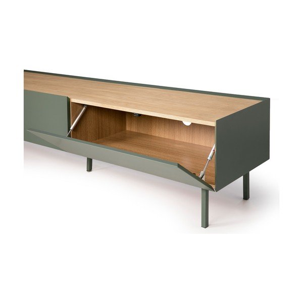 Zelena TV omarica v hrastovem dekorju 180x45 cm Arista – Teulat-image-4