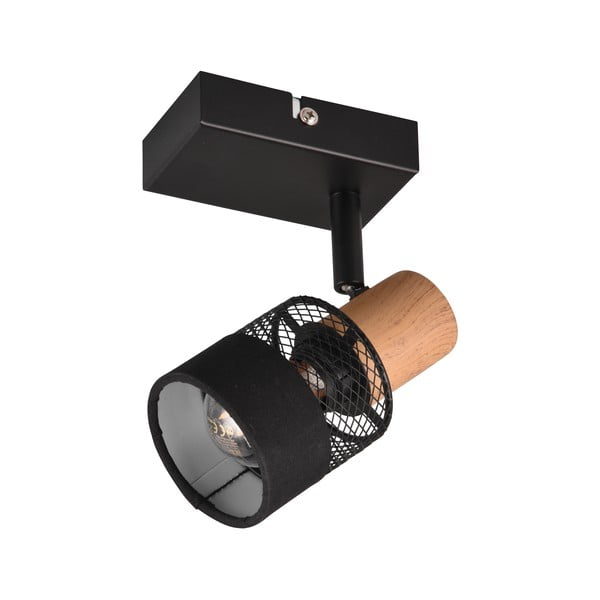 Črna/naravna stenska svetilka ø 7 cm Nandini – Trio-image-3