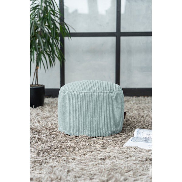 Mentolno zelena vreča za sedenje iz rebrastega žameta Mini – SLOWDOWN-image-4