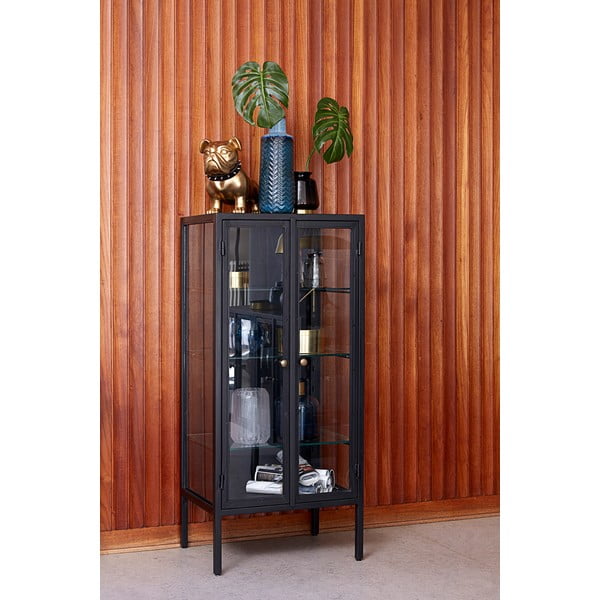 Črna vitrina Canett Nino, višina 131 cm-image-3