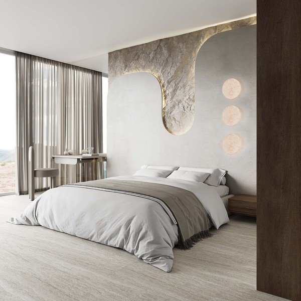 Mat bela lončena LED zatemnitvena stenska svetilka Bobbin – Trio Select-image-1