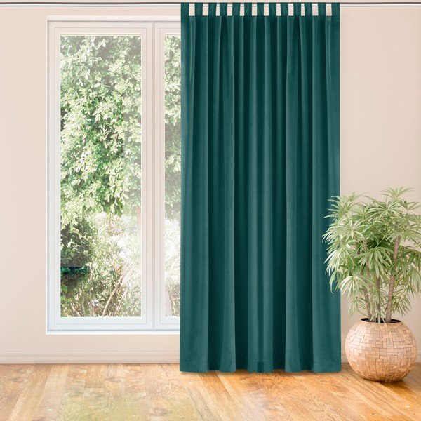 Temno zelena zavesa 200x245 cm Vila - Homede-image-1