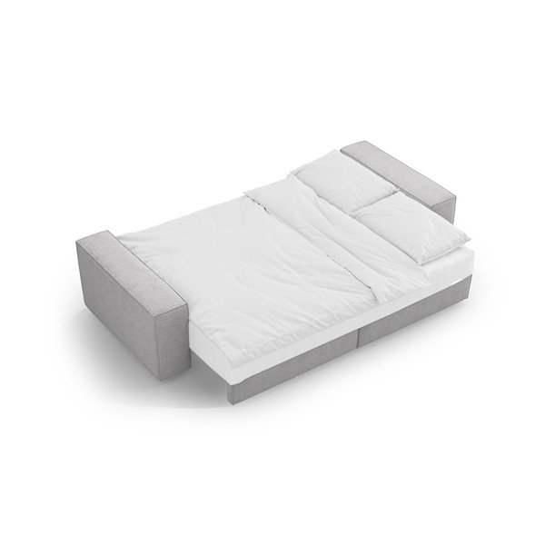 Svetlo siva raztegljiva sedežna garnitura iz tkanine bouclé 247 cm Jodie – Micadoni Home-image-4