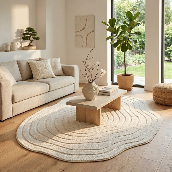 Kremno bela preproga 160x230 cm Pebble – ESTE-image-3