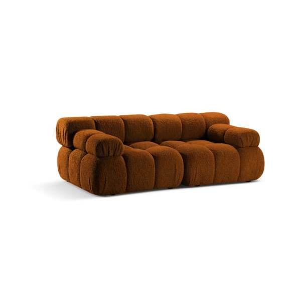 Sedežna garnitura iz tkanine bouclé v barvi terakote 188 cm – Micadoni -image-1