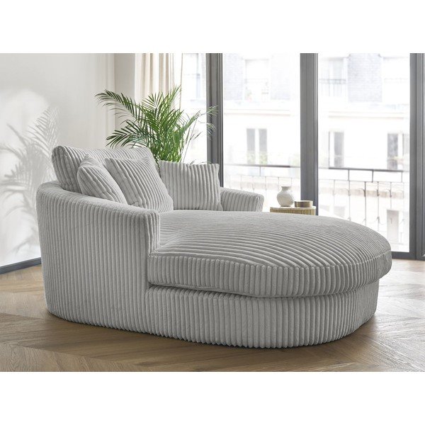 Siv fotelj iz rebrastega žameta Belem – Bobochic Paris-image-1