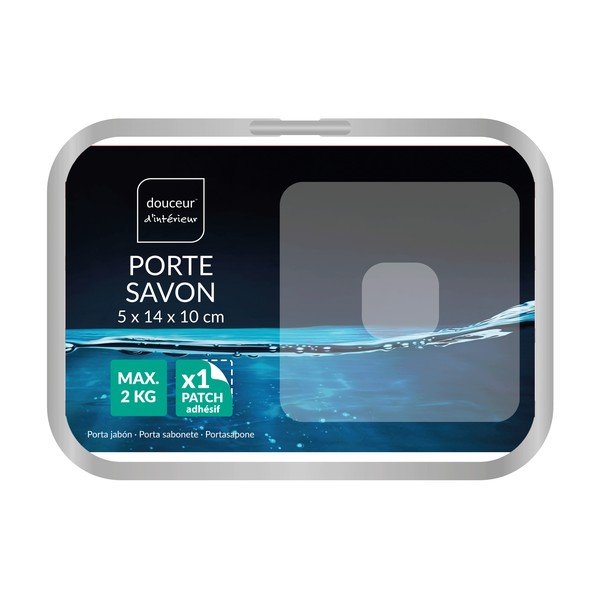 Kovinski podstavek za milo v sijajno srebrni barvi z namestitvijo brez vrtanja Filaire Aluminium – douceur d'intérieur-image-2