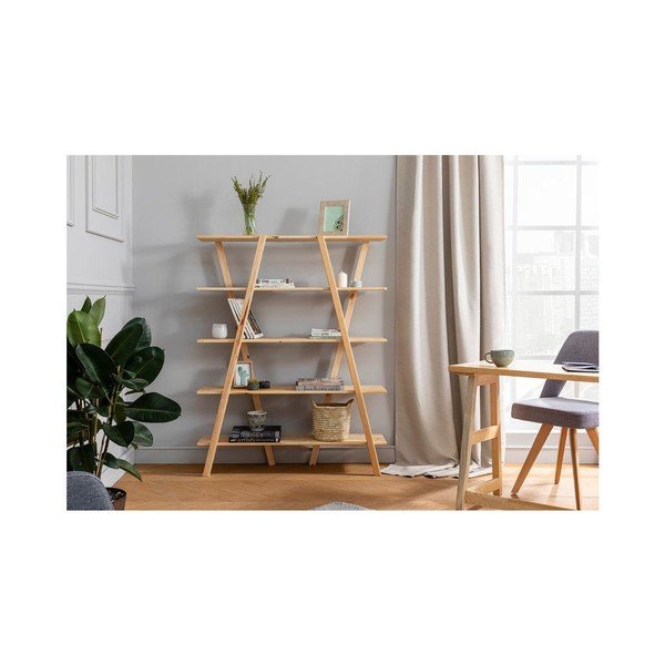 Knjižna polica iz borovega lesa v naravni barvi 120x148 cm Perla - Kalune Design-image-3