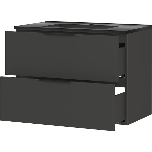 Črno-antracitno siva stenska omarica z umivalnikom 81x61 cm Crandon – Germania-image-2