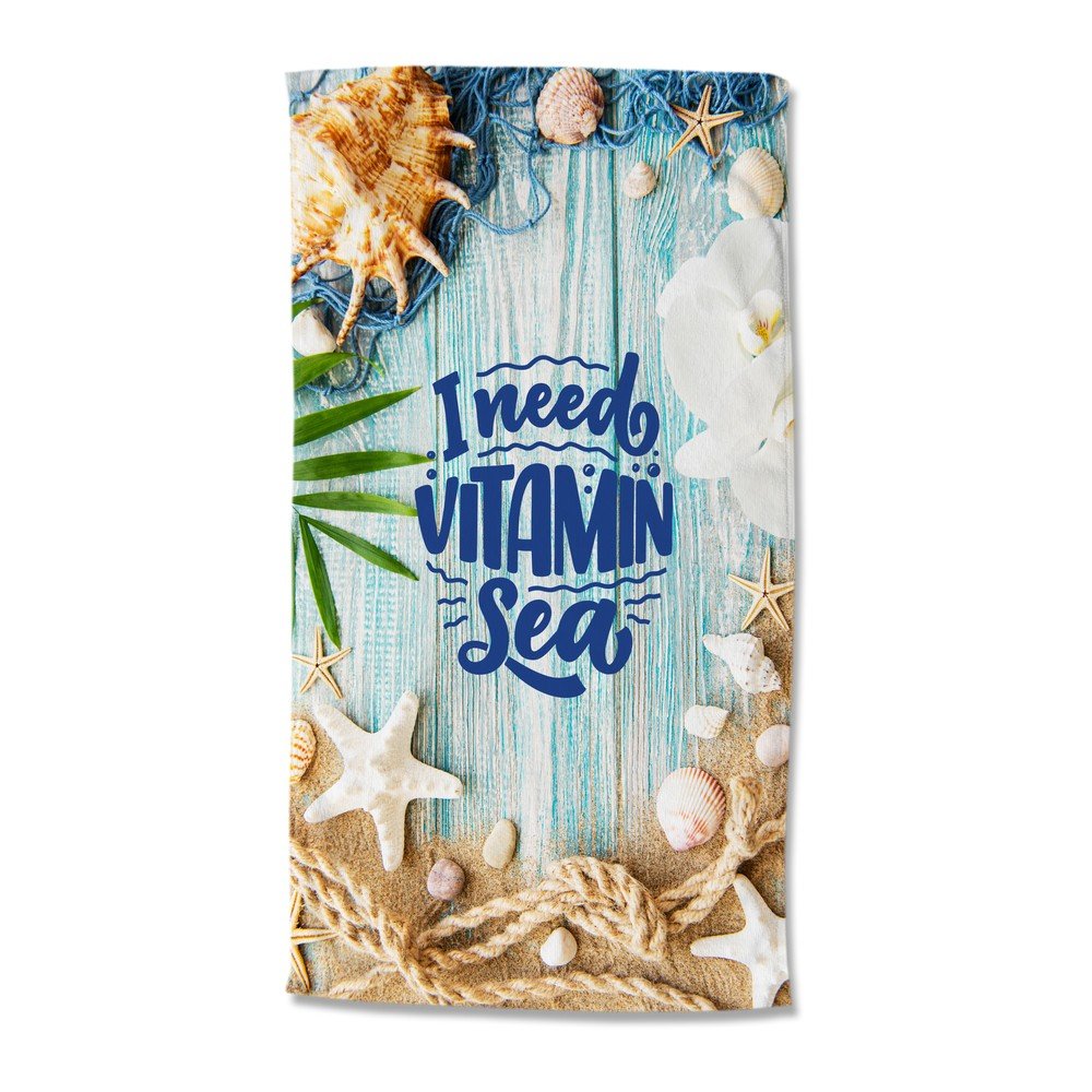 Žametna brisača za na plažo 100x180 cm Vitamin Sea