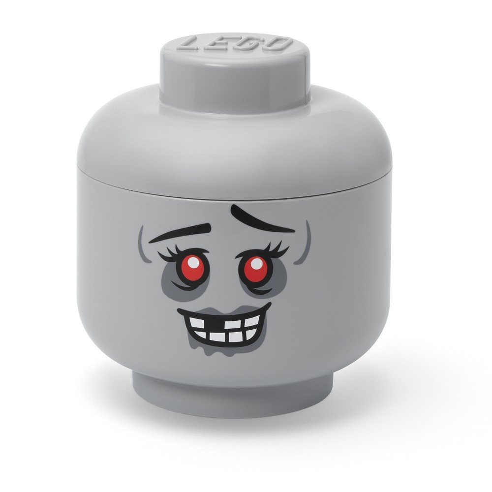 Siva plastična otroška škatla za shranjevanje ø 24x27 cm Head Zombie L