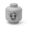 Siva plastična otroška škatla za shranjevanje ø 24x27 cm Head Zombie L – LEGO®