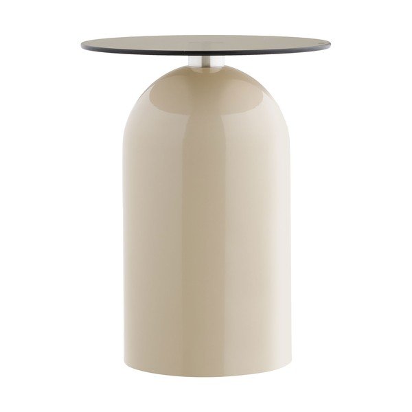 Okrogla stranska mizica s stekleno mizno ploščo ø 40 cm Ravello – House Nordic