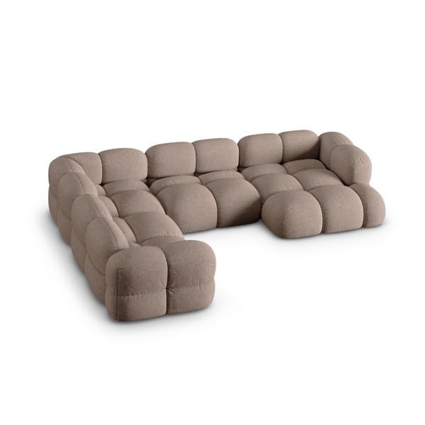 Rjava kotna sedežna garnitura (levi kot/v obliki črke "U") Loretto – Cosmopolitan Design