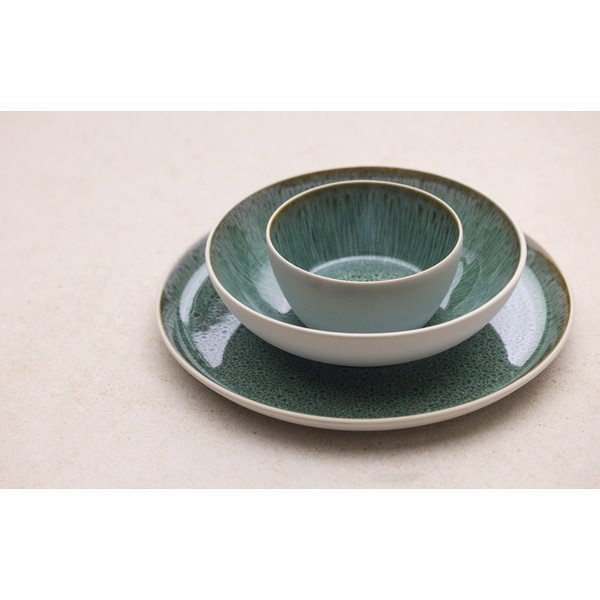 Belo-zelena kledica iz kamenine 400 ml Gastro White/Green – Bitz-image-1