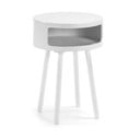 Bela dodatna mizica s s prostorom za shranjevanje Kave Home Bruk