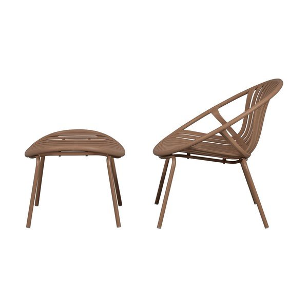 Rožnat plastičen vrtni stol s podstavkom za noge Bruce – WOOOD-image-2