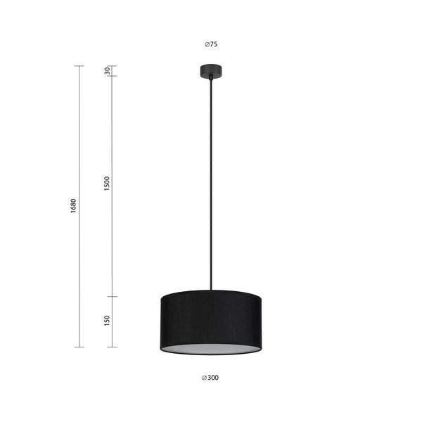 Črna viseča svetilka Sotto Luce Doce M, ⌀ 30 cm-image-3