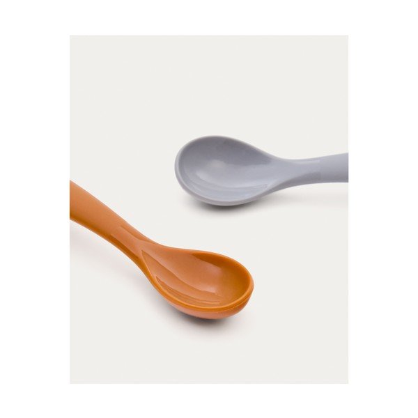 Svetlo modre/oranžne plastične/silikonske otroške žličke v kompletu 2 ks Lili – Kave Home-image-4