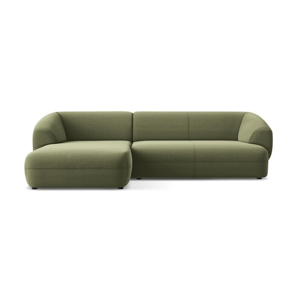 Zelena žametna kotna sedežna garnitura (levi kot) Moana – Makamii