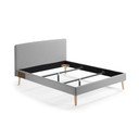 Siva zakonska postelja Kave Home Lydia, 160 x 200 cm