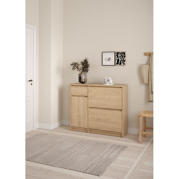 Preklopna omarica za čevlje v hrastovem dekorju 09x93x32 cm Naia – Tvilum-image-2