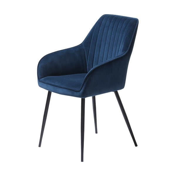 Temno modri oblazinjeni jedilni stoli v kompletu z nasloni za roke 2 ks Nolan Stripe – Unique Furniture-image-4