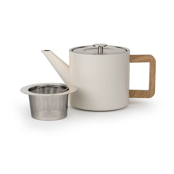 Čajnik iz nerjavečega jekla s cedilom v slonokoščeni barvi 1,1 l Duet Narvik – Bredemeijer-image-2