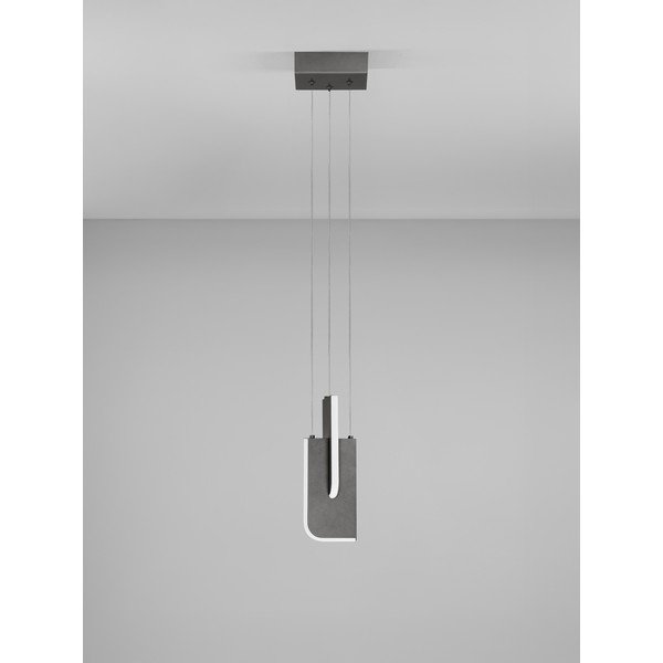 Svetlo siva kovinska LED zatemnitvena viseča svetilka Totem – Nova Luce-image-4