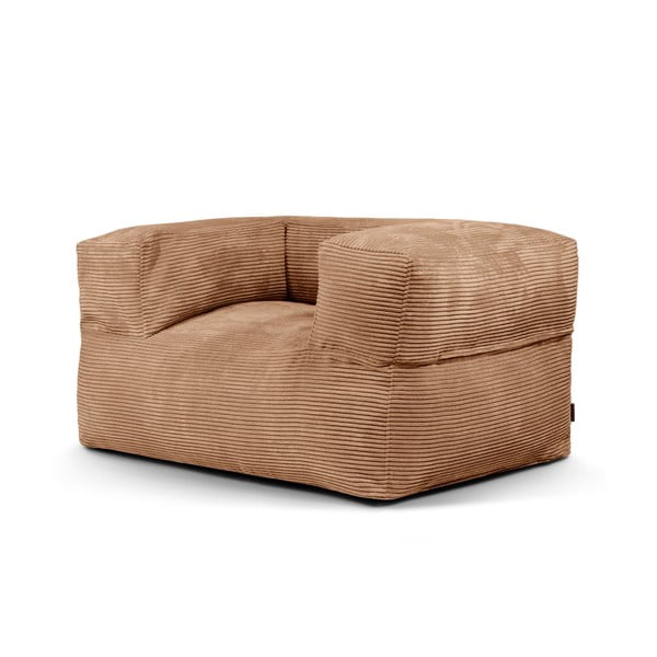 Rjava vreča za sedenje iz rebrastega žameta MooG – SLOWDOWN