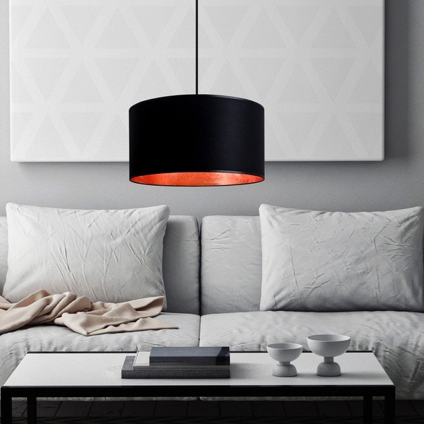 Črna viseča svetilka z detajli v bakreni barvi bakra Sotto Luce Mika, ⌀ 36 cm-image-2