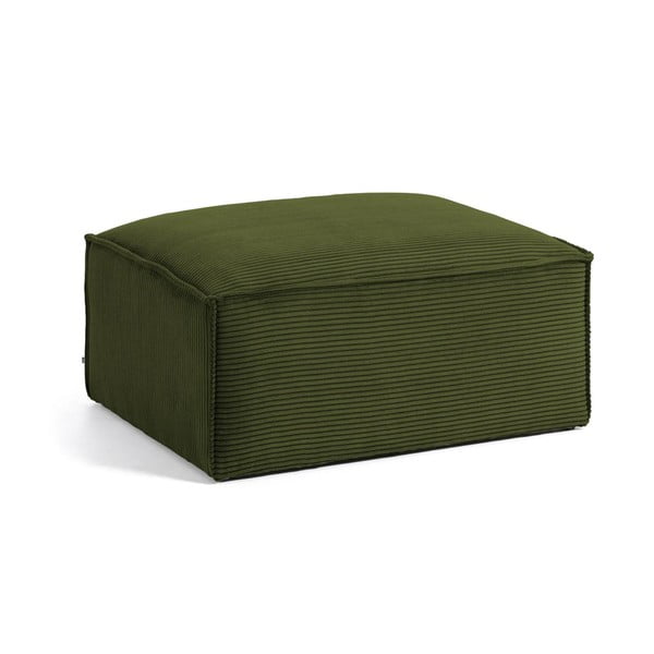 Zelen tabure iz rebrastega žameta Blok – Kave Home-image-2