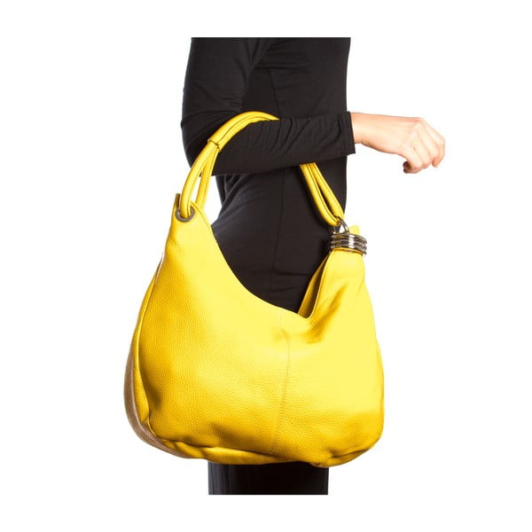 Usnjena torbica Hobo, rumena-image-2