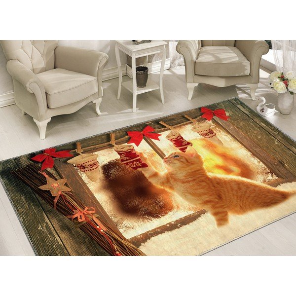 Preproga Vitaus Božično obdobje Razigrana mačka, 50 x 80 cm-image-1