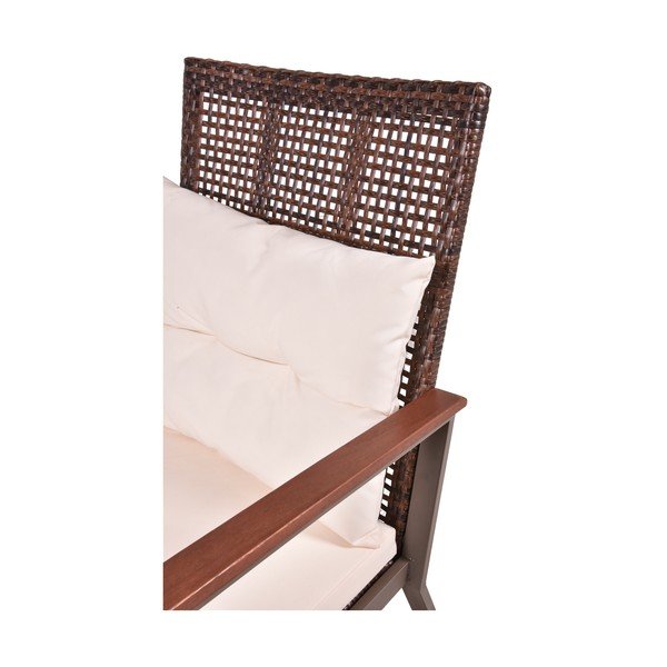 Temno rjav komplet gugalnega stola z mizico iz masivnega lesa Sinaloa – Garden Pleasure-image-3