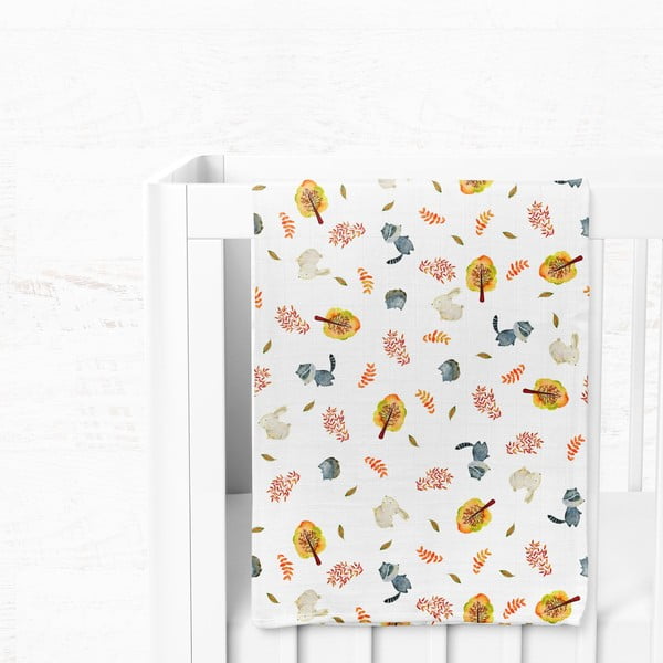 Bela otroška odeja iz muslina 75x100 cm Forest – Mijolnir-image-3