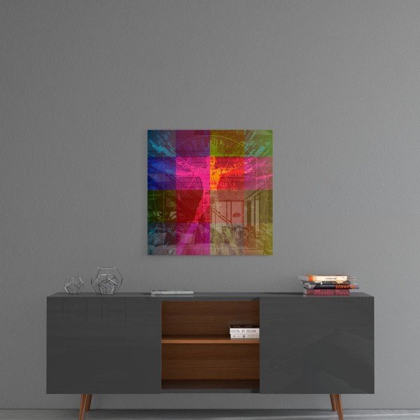 Slika na steklo Insigne Da Vincijeve črte, 100 x 100 cm-image-1