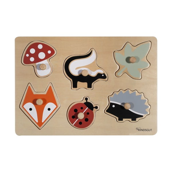 Lesena sestavljanka vtikanka (število koščkov 6) Forest – Kindsgut