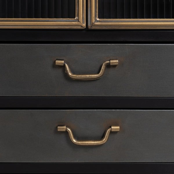 Črna kovinska vitrina 58x150 cm Brick – Ixia-image-4