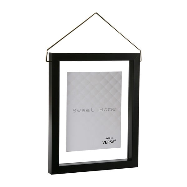 Črn viseči okvir za fotografije VERSA, na fotografiji 13 x 18 cm