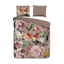 Siva/rjava podaljšana posteljnina za zakonsko posteljo iz bombažnega satena 240x220 cm Fiori – Descanso