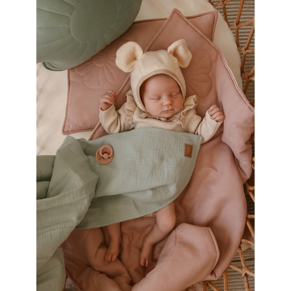 Zelena muslinska otroška odeja 100x100 cm Mint - Moi Mili-image-2