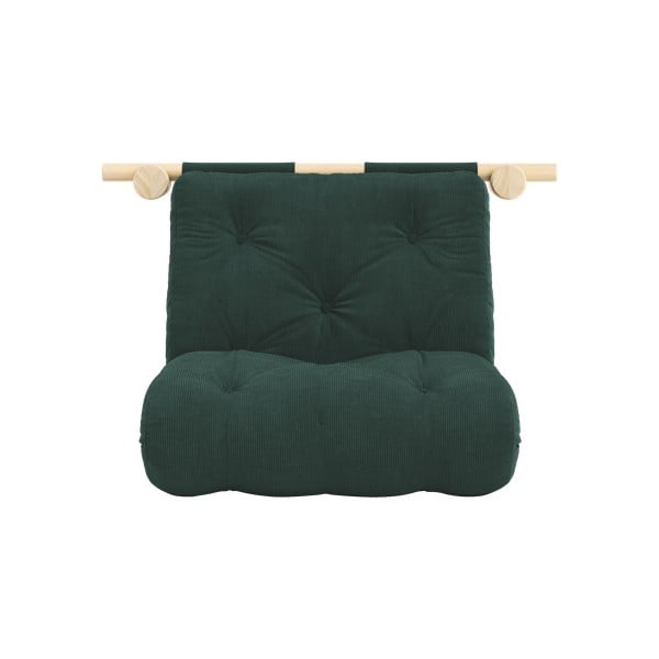 Temno zelen fotelj iz rebrastega žameta Hooked – Karup Design-image-3