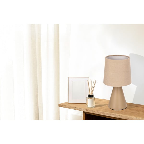 Bež namizna svetilka s tekstilnim senčilom (višina 24,5 cm) Satti – Candellux Lighting-image-1