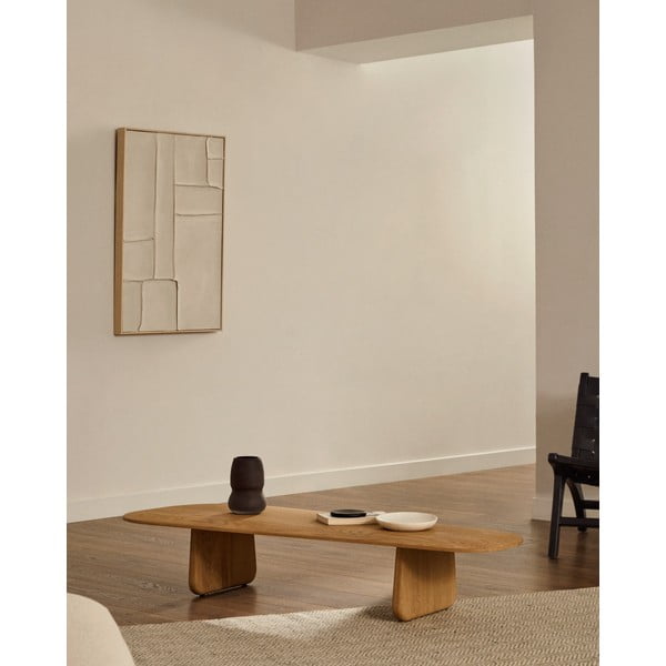 Mizica iz masivnega hrasta v naravni barvi 64x146 cm Pirita – Kave Home-image-2