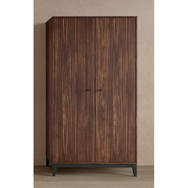 Garderobna omara v orehovem dekorju v temni naravni barvi 100x190,5x55 cm Ilyas – Vipack-image-1